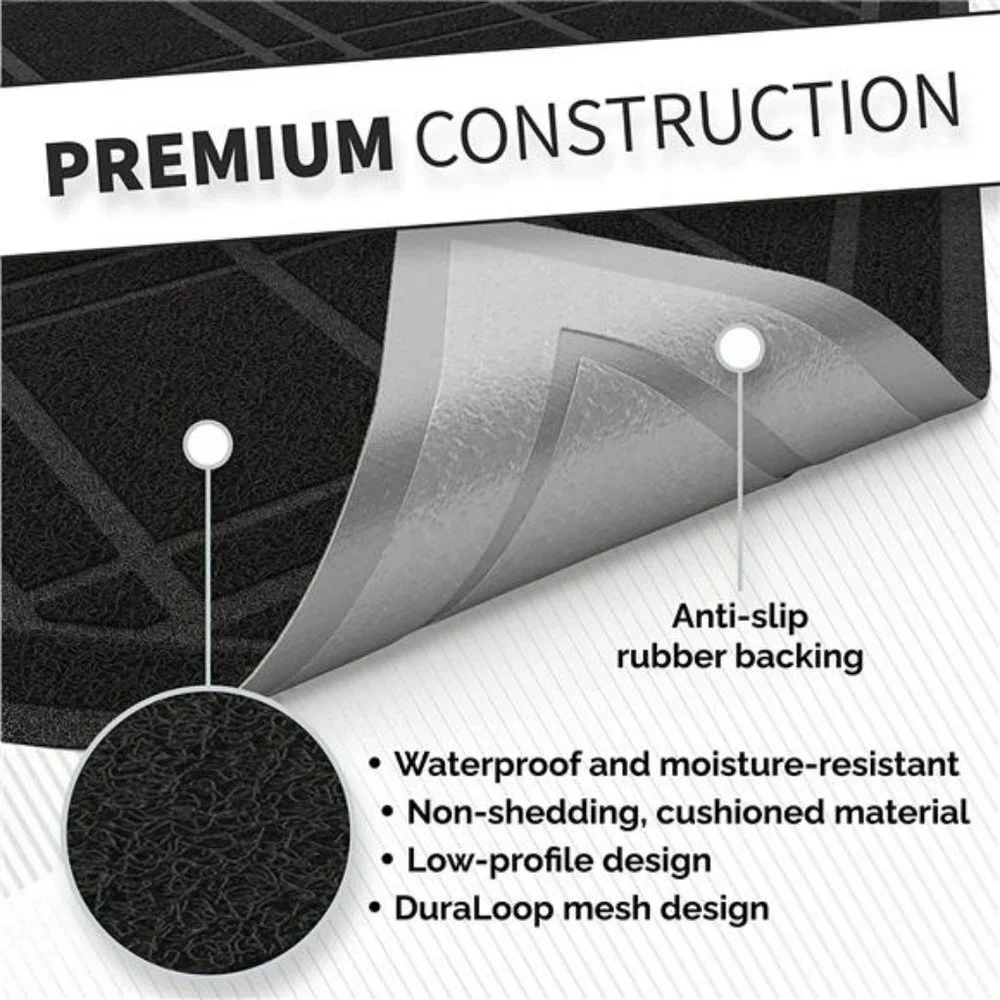 Universal Door Mat, Plaid Design - 42 x 35 - Anti Slip, Durable & Washable